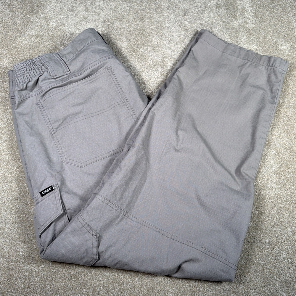CQR Tactical Pants Mens 42 X 32 (FITS 41 X 32) Gray Ripstop Stretch‎ Waist Cargo